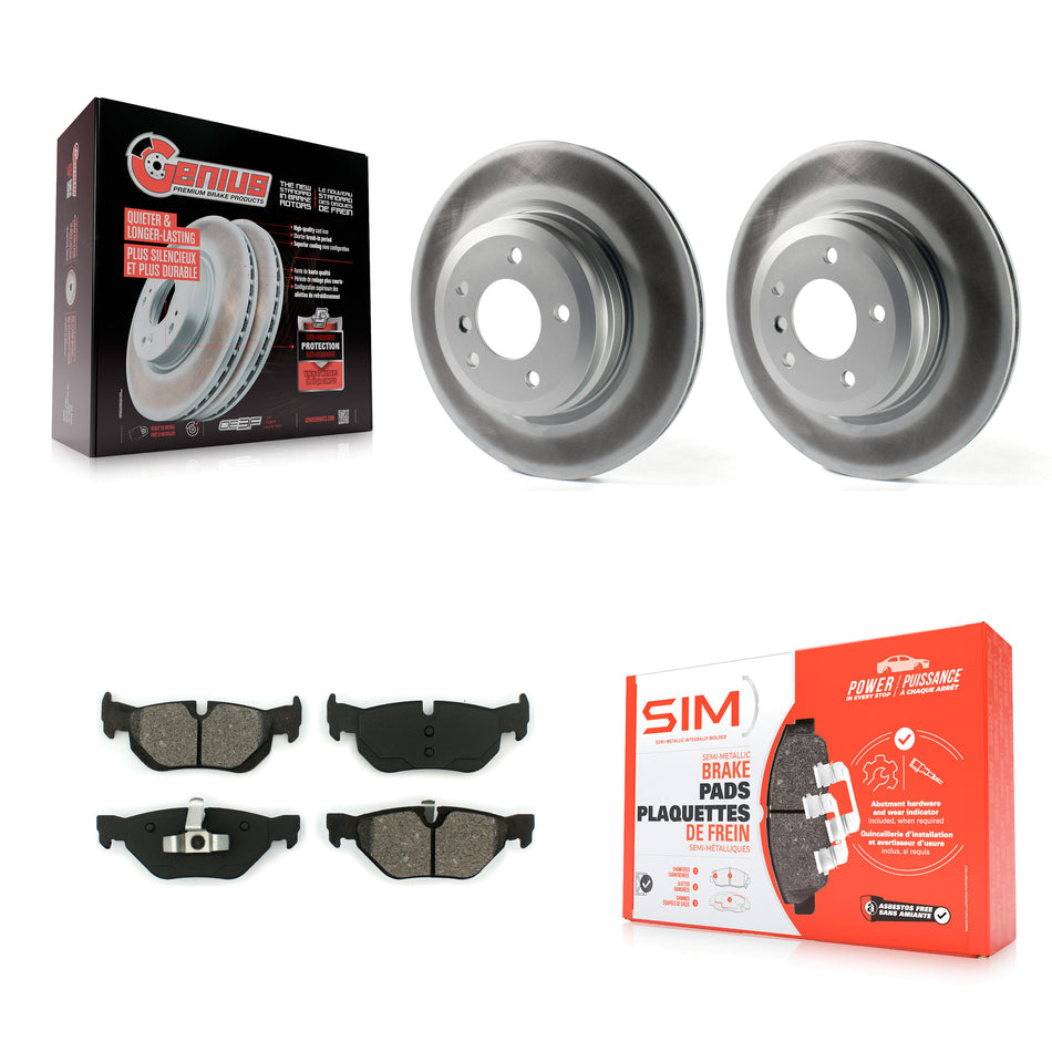 Rear Coat Brake Rotors Semi-Metallic Pad Kit For 12 BMW X1 With 336mm Diameter Rotor KGS-102427