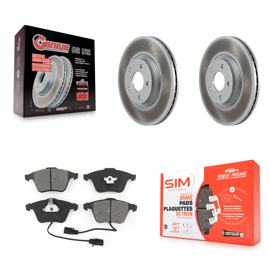 Front Coated Disc Brake Rotors And Semi-Metallic Pads Kit For Volvo S40 KGS-102435