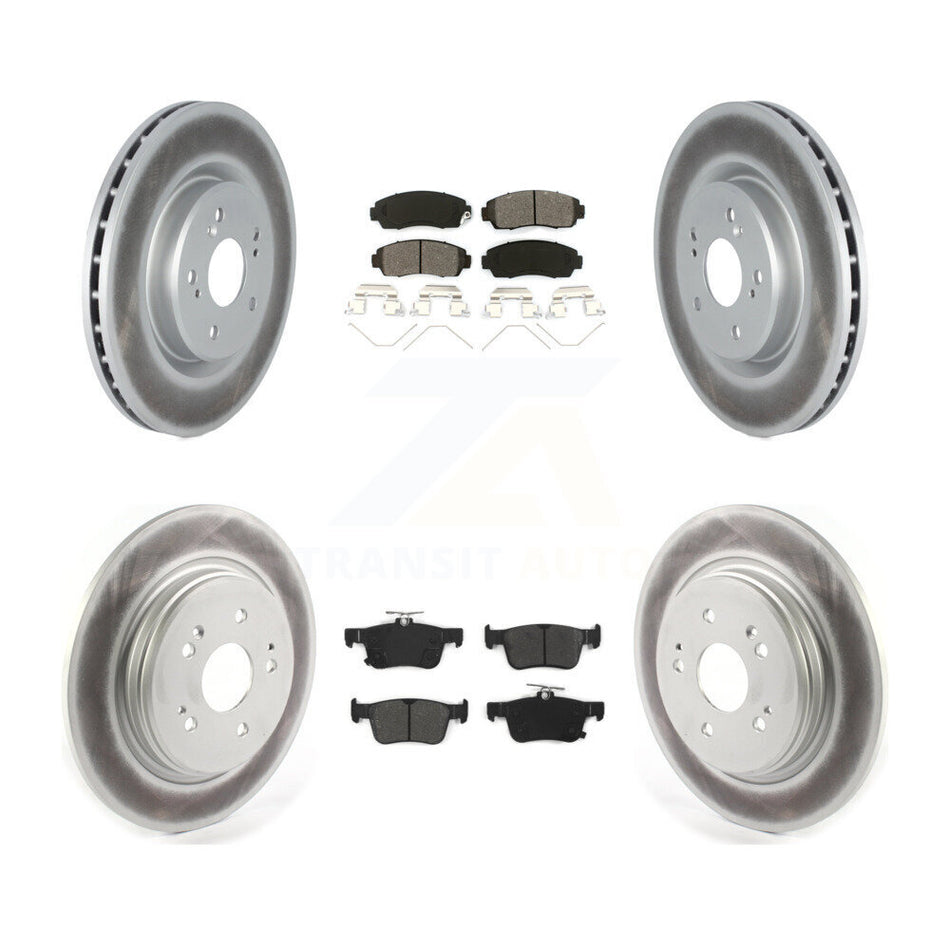 Front Rear Coated Disc Brake Rotors And Semi-Metallic Pads Kit For 2019-2021 Acura RDX KGS-102440