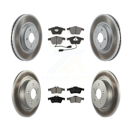 Front Rear Coated Disc Brake Rotors And Semi-Metallic Pads Kit For Volvo S40 KGS-102442