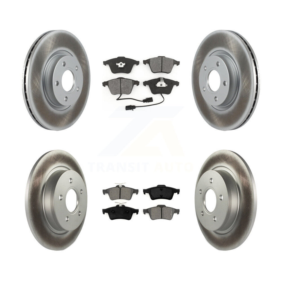 Front Rear Coated Disc Brake Rotors And Semi-Metallic Pads Kit For Volvo S40 KGS-102442