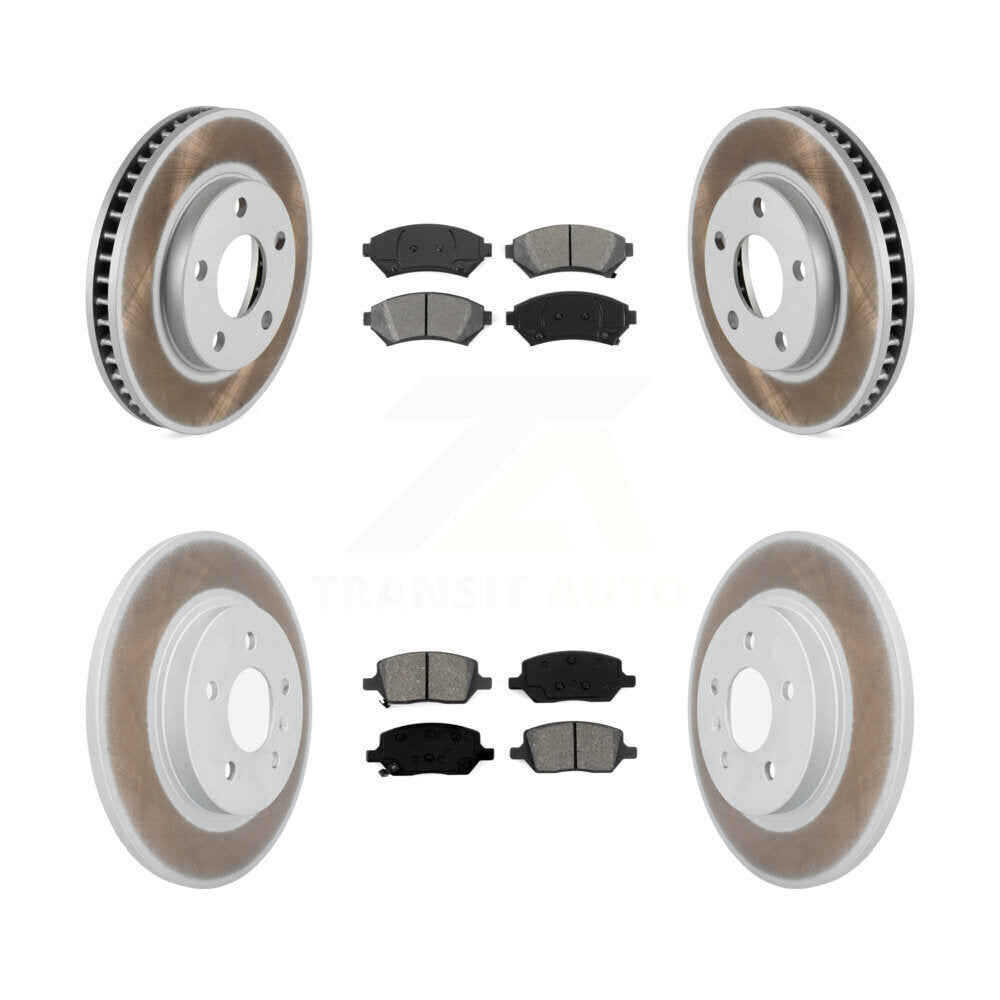 Front Rear Coated Brake Rotor Semi-Metallic Pad Kit For 2005 Pontiac Montana SV6 with FWD KGS-102443