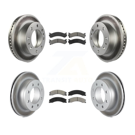 Front Rear Coated Disc Brake Rotors And Semi-Metallic Pads Kit For Chevrolet Express 4500 KGS-102444