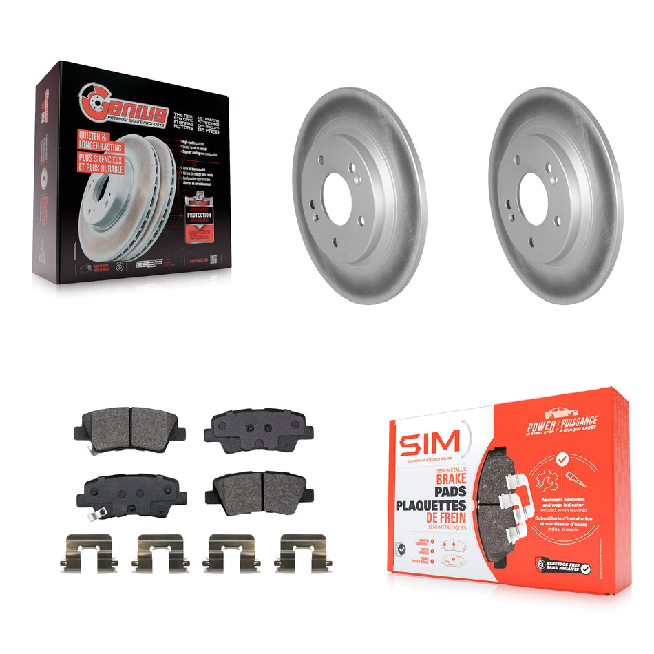 Rear Coat Brake Rotors Semi-Metallic Pad Kit For Hyundai Kona With Electric Parking KGS-102445