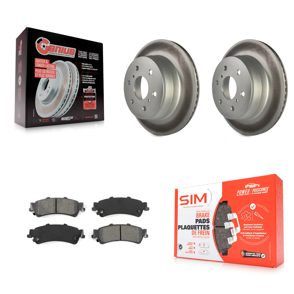 Rear Coated Disc Brake Rotors And Semi-Metallic Pads Kit For GMC Sierra 1500 Classic KGS-102447