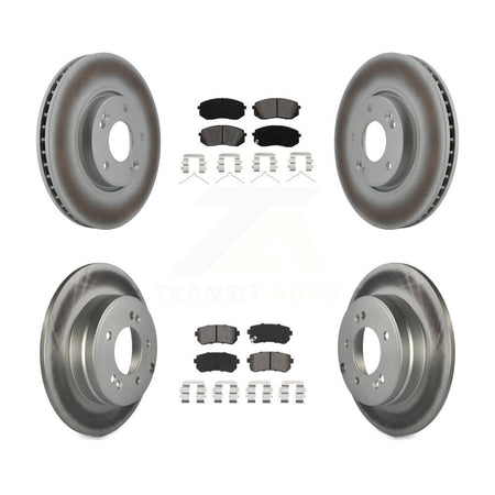 Front Rear Coated Disc Brake Rotors And Semi-Metallic Pads Kit For Hyundai Sonata KGS-102459