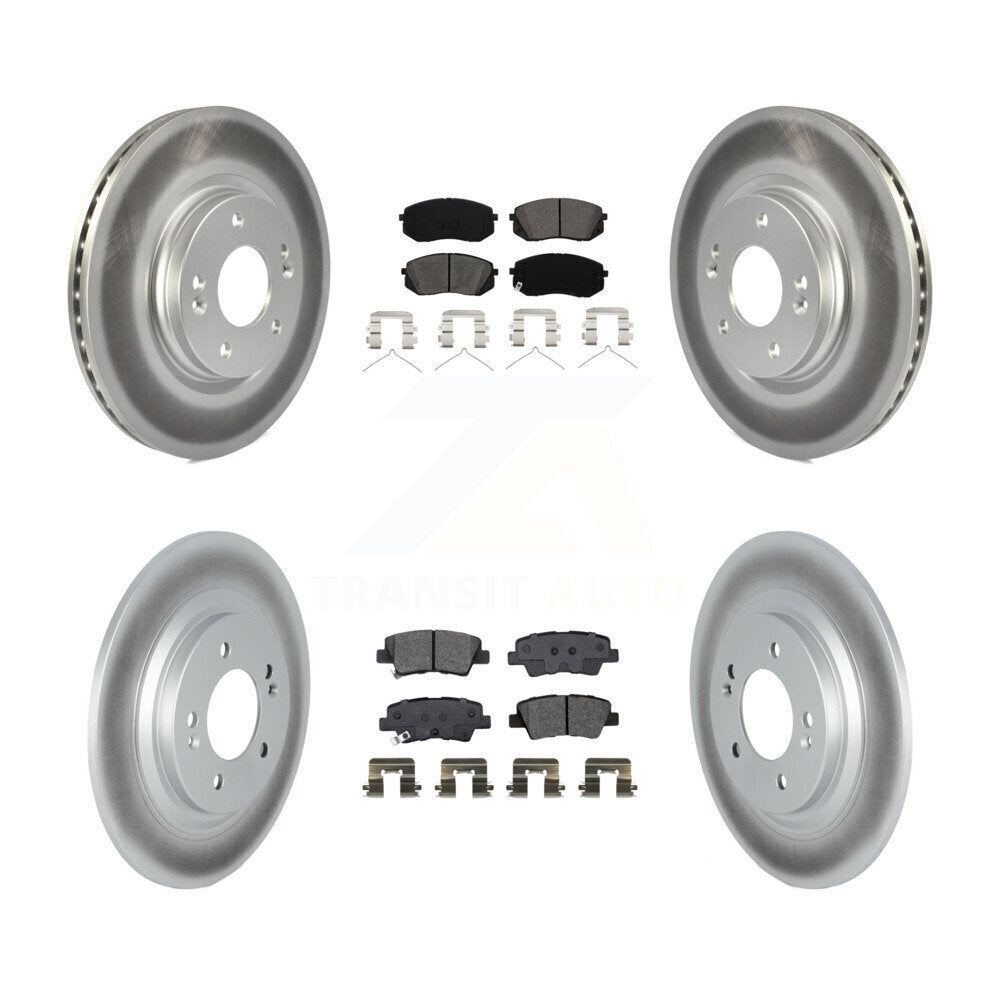 Front Rear Coated Brake Rotor Semi-Metallic Pad Kit For Hyundai Kona Electric Kia Niro EV KGS-102461