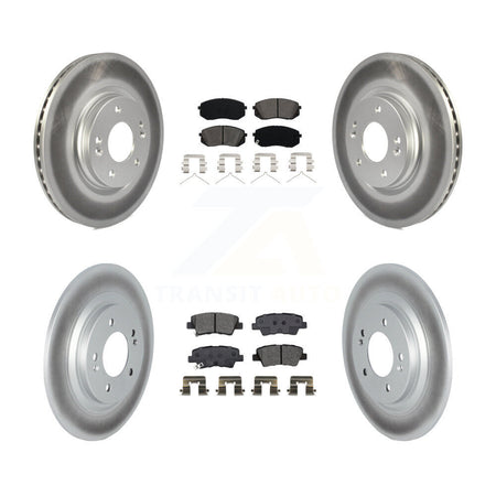Front Rear Coated Brake Rotor Semi-Metallic Pad Kit For Hyundai Kona Electric Kia Niro EV KGS-102461