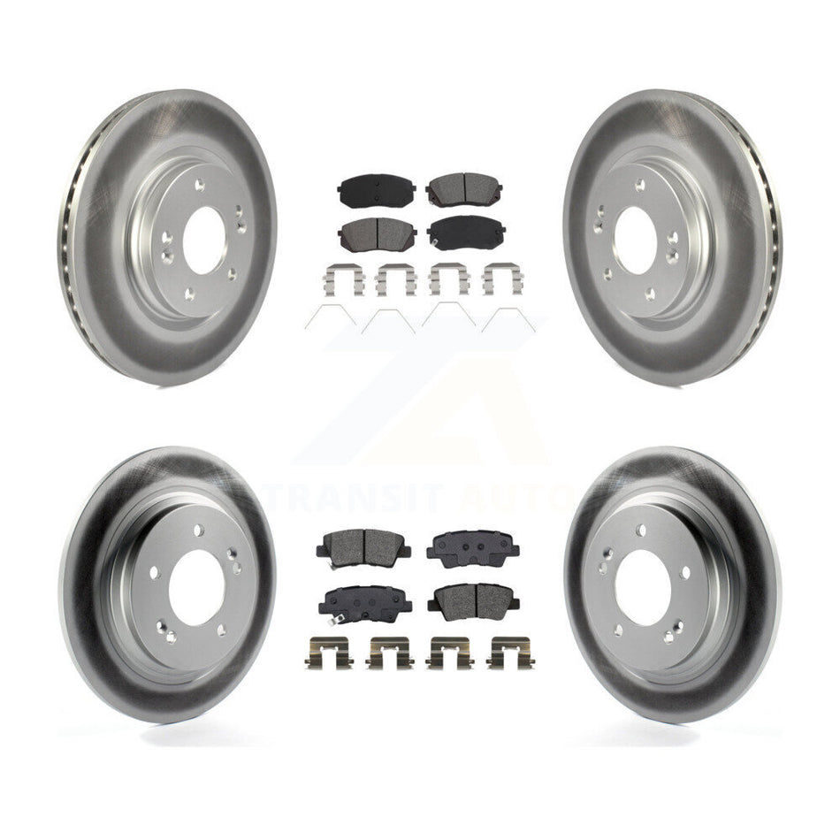 Front Rear Coat Disc Brake Rotors Semi-Metallic Pad Kit For Hyundai Elantra GT Kia Forte5 KGS-102463