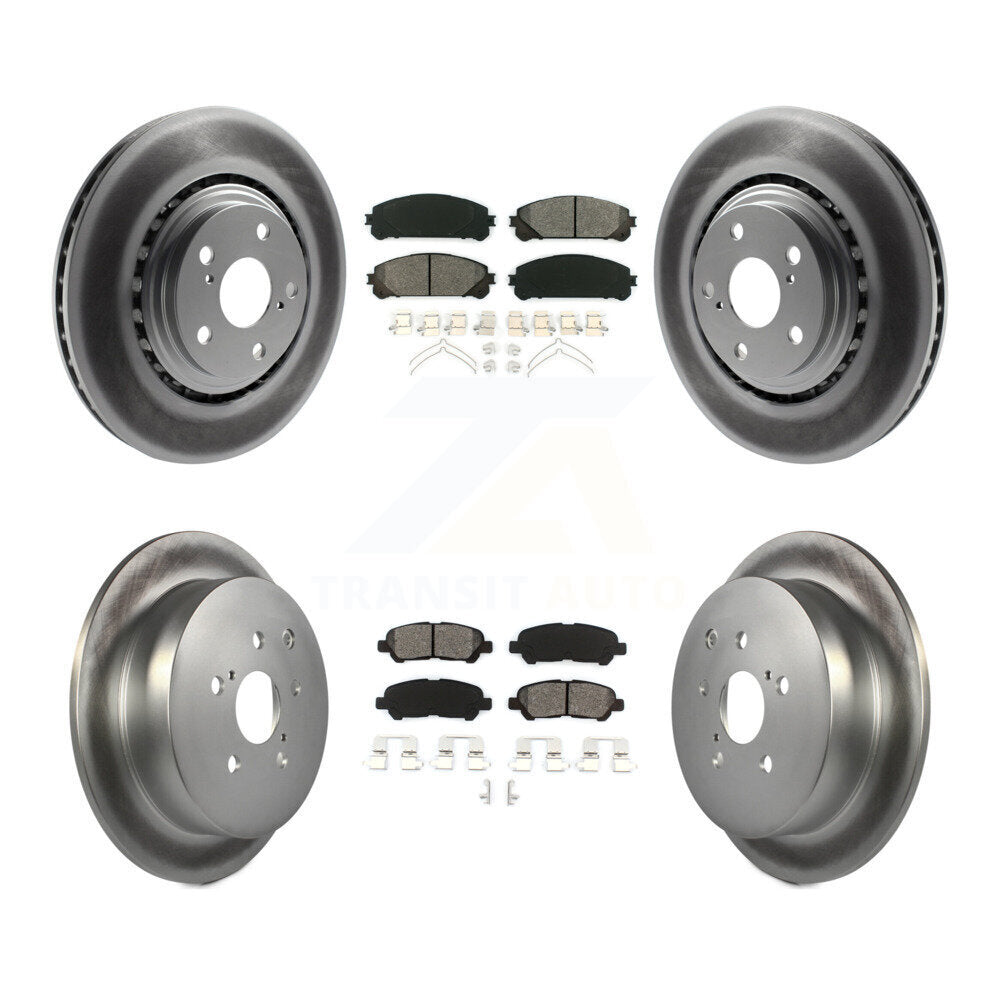 Front Rear Coated Disc Brake Rotors And Semi-Metallic Pads Kit For Toyota Highlander KGS-102469