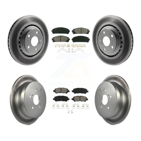 Front Rear Coated Disc Brake Rotors And Semi-Metallic Pads Kit For Toyota Highlander KGS-102469