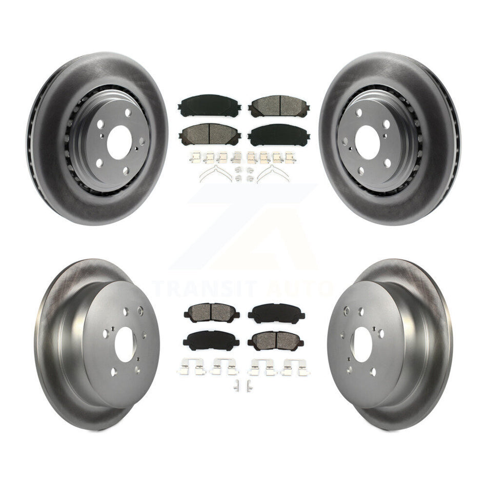 Front Rear Coated Disc Brake Rotors And Semi-Metallic Pads Kit For Toyota Highlander KGS-102469