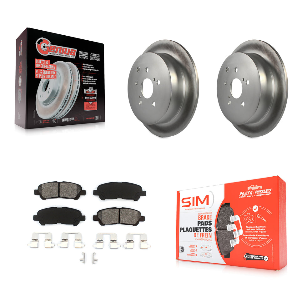 Rear Coated Disc Brake Rotors And Semi-Metallic Pads Kit For Toyota Highlander KGS-102475
