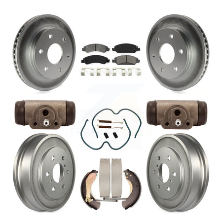 Front Rear Coated Disc Brake Rotor Semi-Metallic Pad & Drum Kit (9Pc) For GMC Sierra 1500 KGS-102478