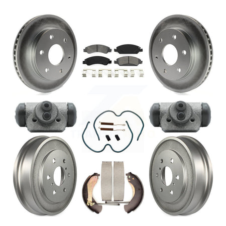 Front Rear Coated Disc Brake Rotor Semi-Metallic Pad & Drum Kit (9Pc) For GMC Sierra 1500 KGS-102479