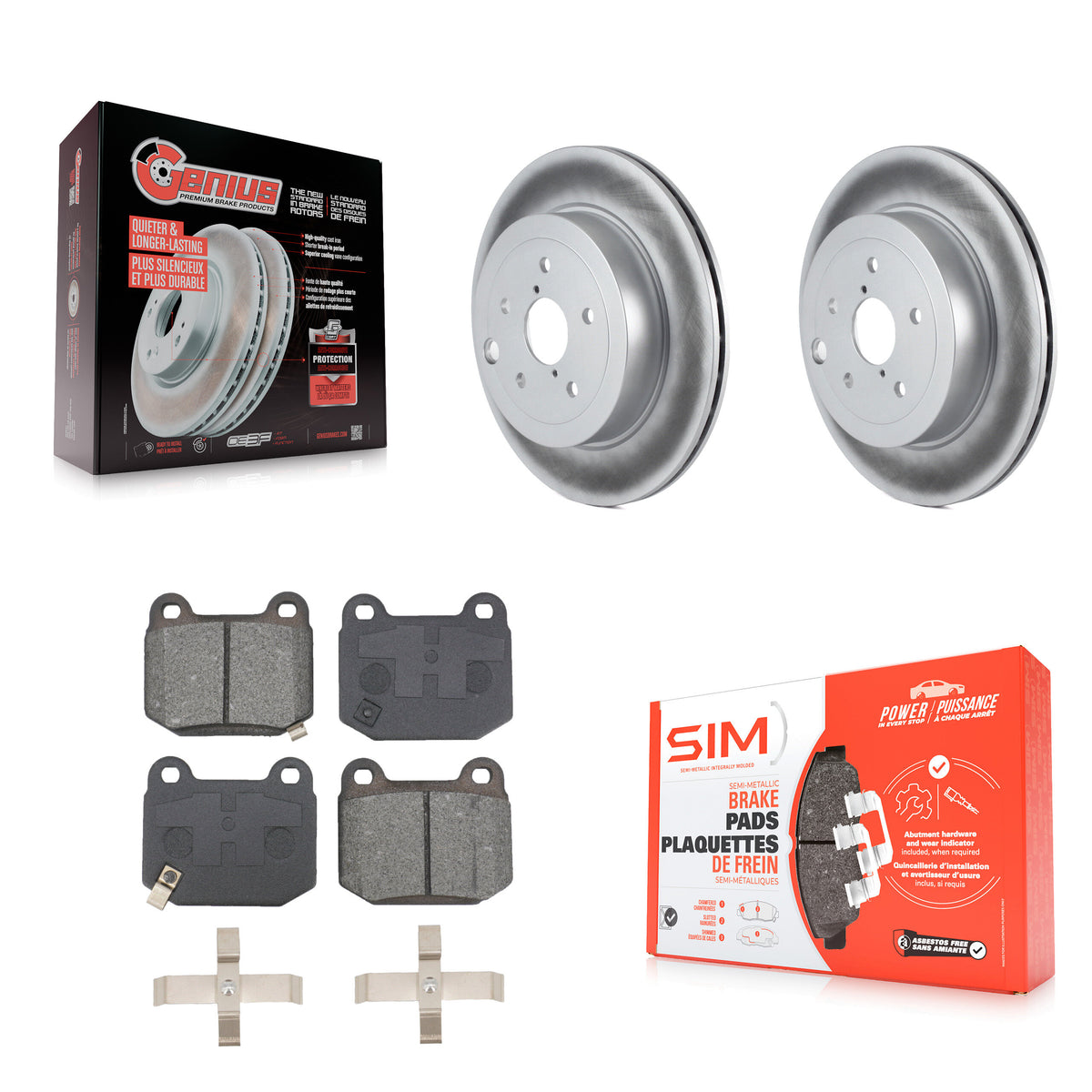 Rear Coated Disc Brake Rotors And Semi-Metallic Pads Kit For Subaru Impreza WRX STI KGS-102487