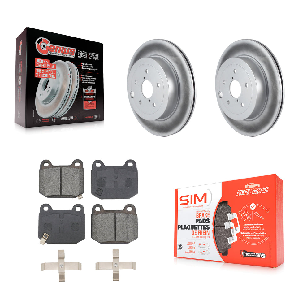 Rear Coated Disc Brake Rotors And Semi-Metallic Pads Kit For Subaru Impreza WRX STI KGS-102487