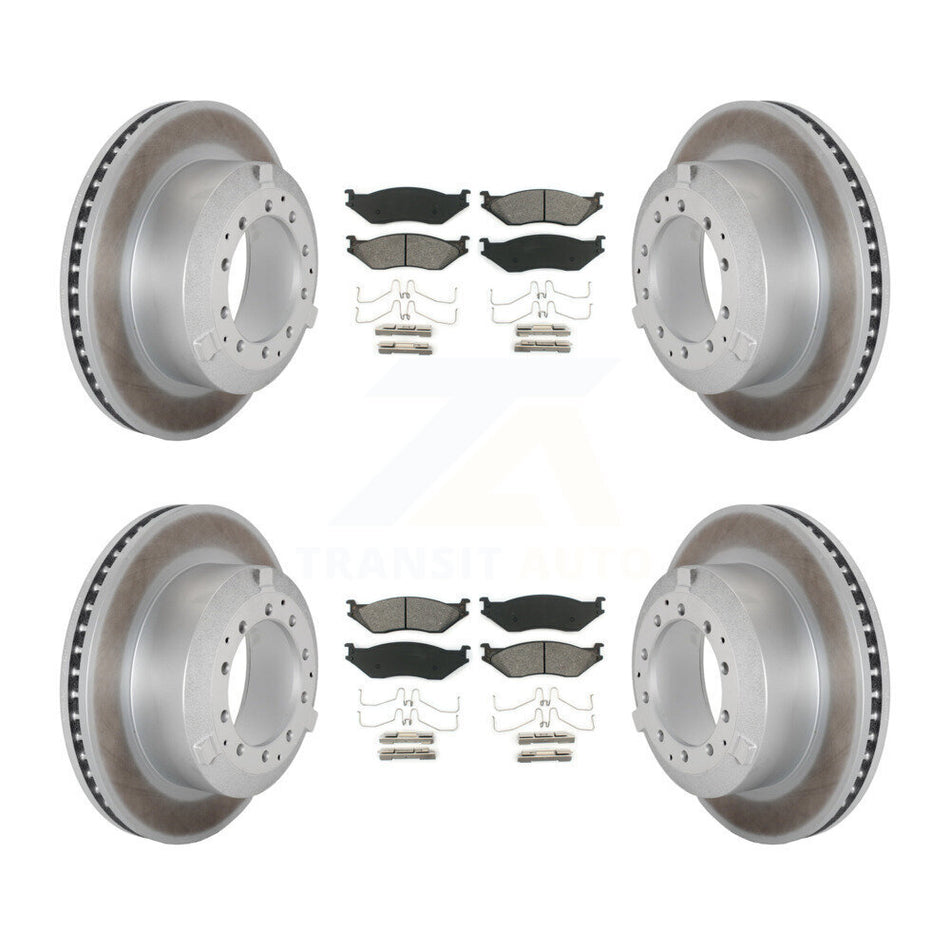 Front Rear Coated Brake Rotor Semi-Metallic Pad Kit For International TerraStar IC AE Bus KGS-102494