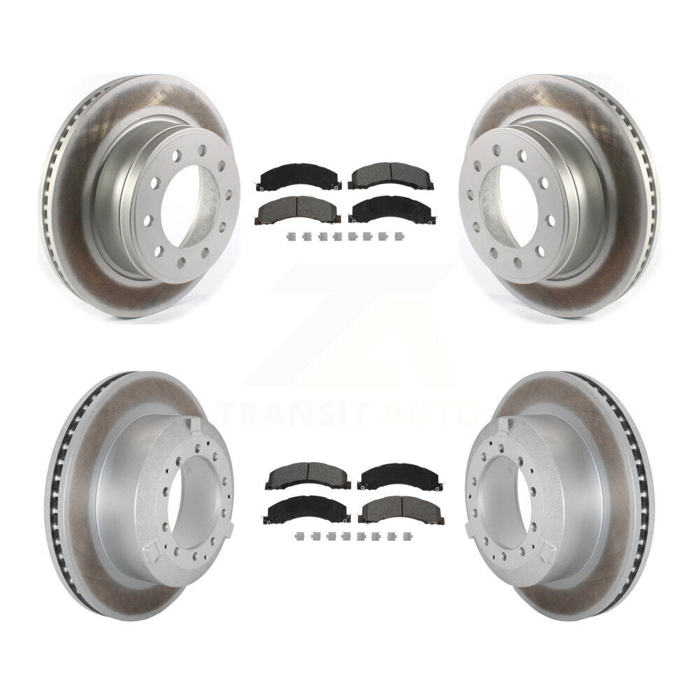 Front Rear Coat Brake Rotors Semi-Metallic Pad Kit For Ram Dodge Sterling Truck 4500 5500 KGS-102496