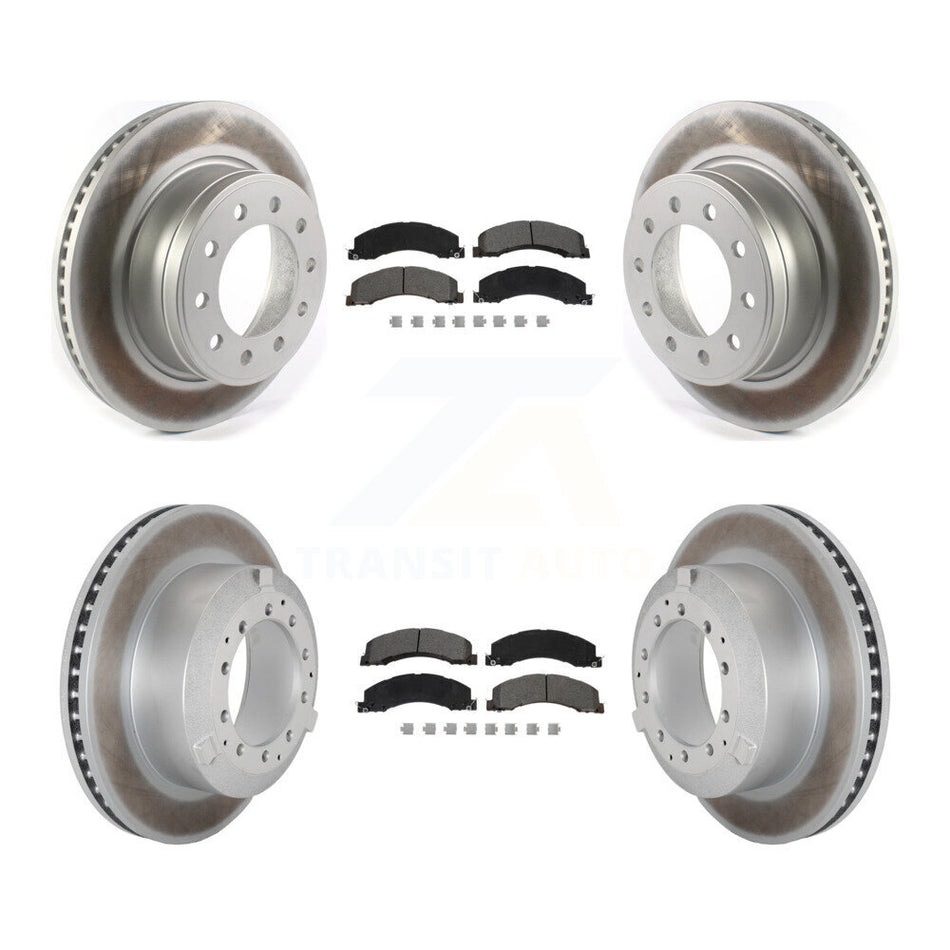 Front Rear Coat Brake Rotors Semi-Metallic Pad Kit For Ram Dodge Sterling Truck 4500 5500 KGS-102496