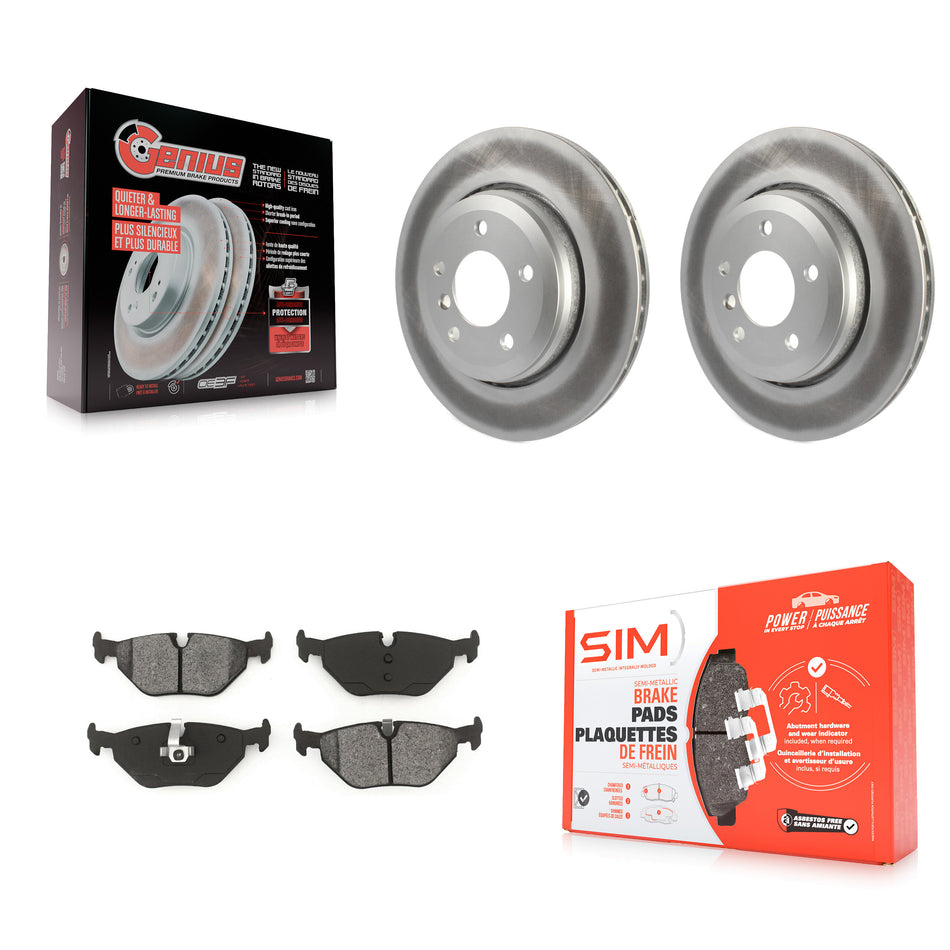 Rear Coated Brake Rotor Semi-Metallic Pad Kit For BMW 320i With 320mm Diameter KGS-102497