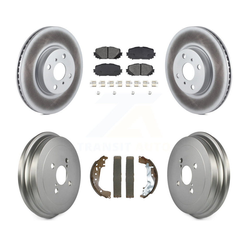 Front Rear Coat Brake Rotors Semi-Metallic Pad Drum Kit For Toyota Yaris Disc rear brakes KGS-102503