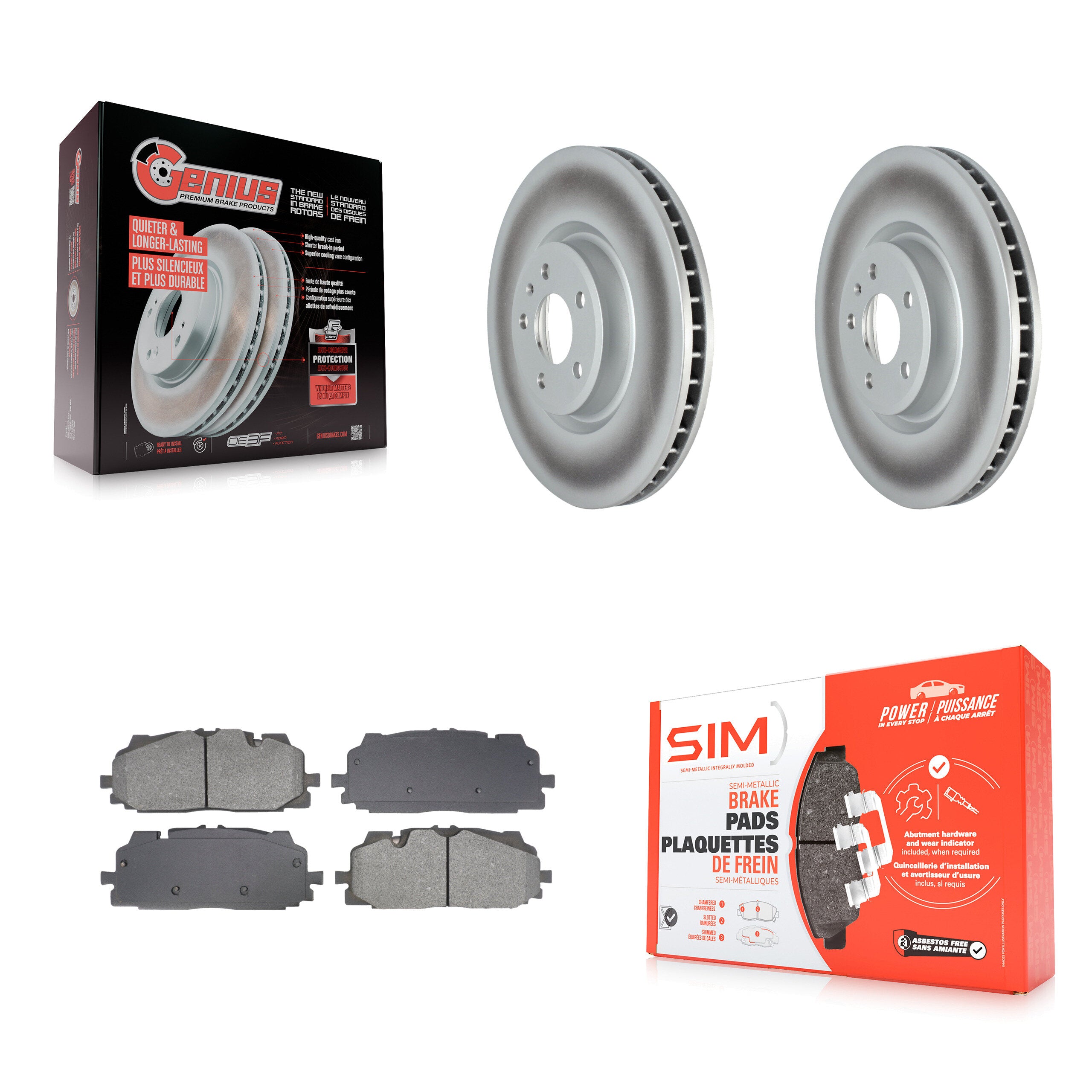 Front Coated Disc Brake Rotors And Semi-Metallic Pads Kit For Audi Q7 SQ5 S5 S4 Sportback KGS-102509