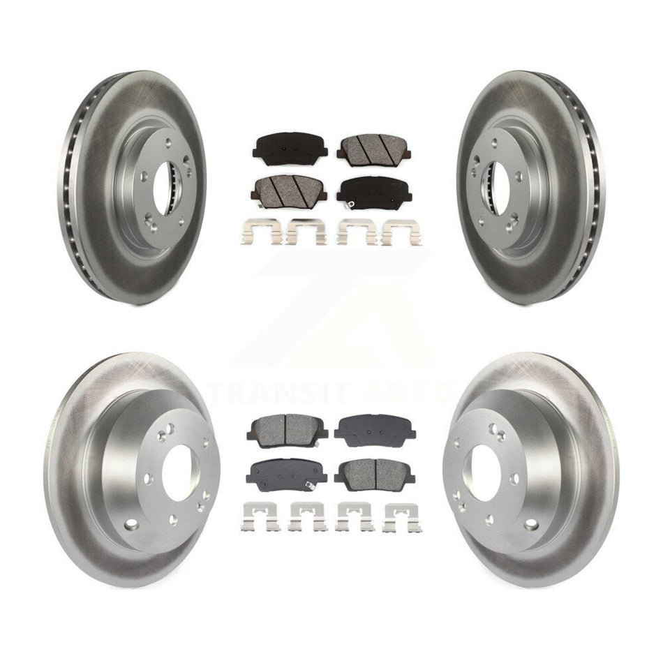 Front Rear Coated Disc Brake Rotor Semi-Metallic Pad Kit For Hyundai Santa Fe Kia Sorento KGS-102511