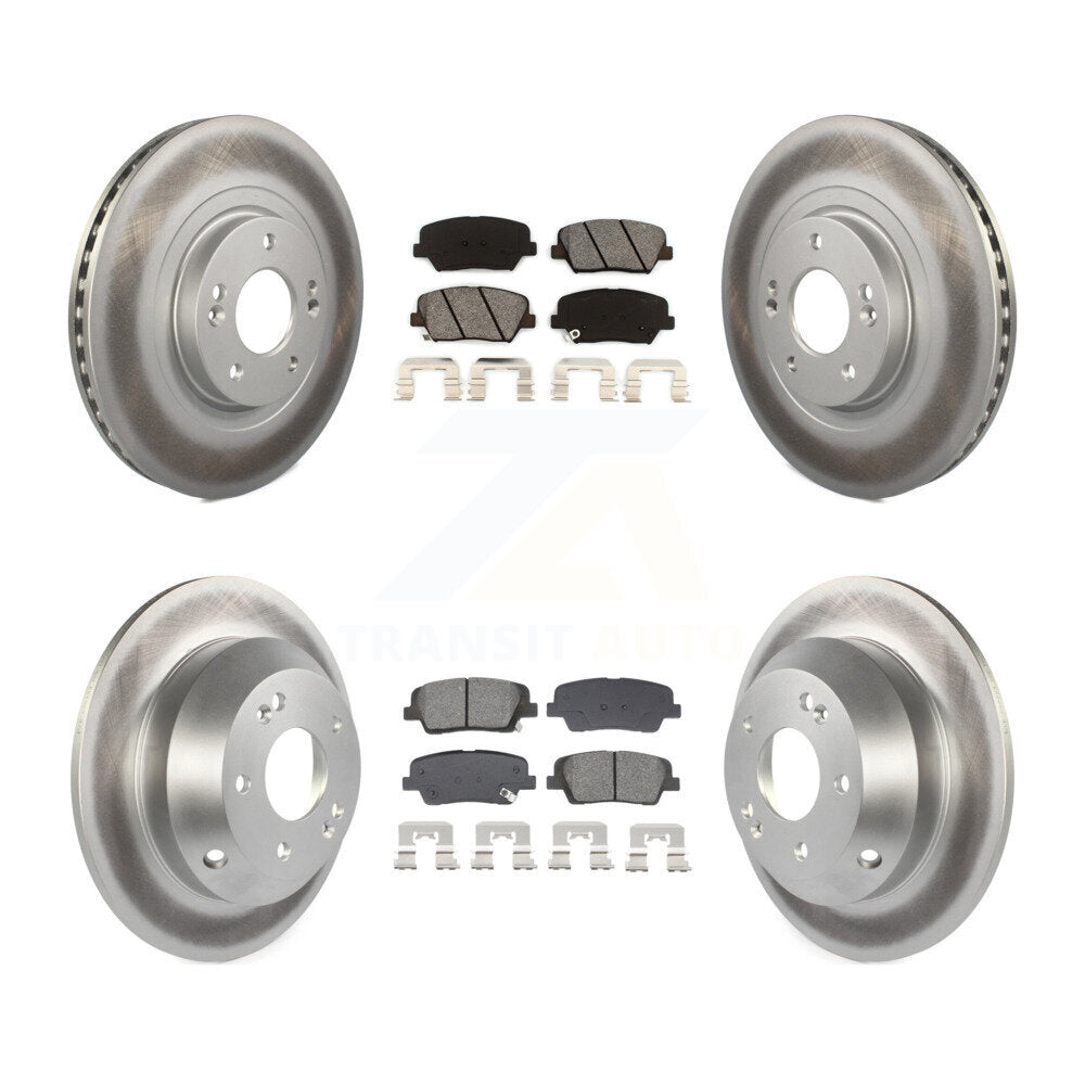 Front Rear Coat Brake Rotors Semi-Metallic Pad Kit For Hyundai Santa Fe Sport Kia Sorento KGS-102512