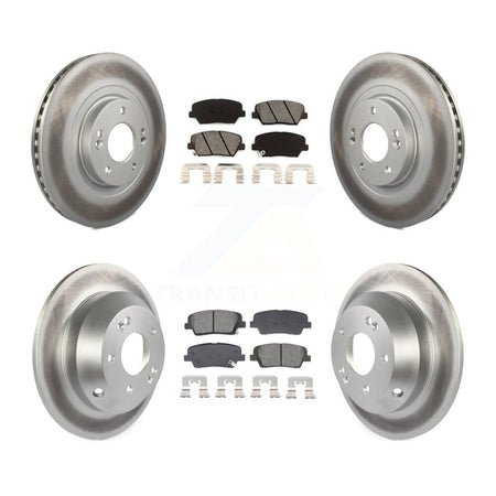 Front Rear Coat Brake Rotors Semi-Metallic Pad Kit For Hyundai Santa Fe Sport Kia Sorento KGS-102512