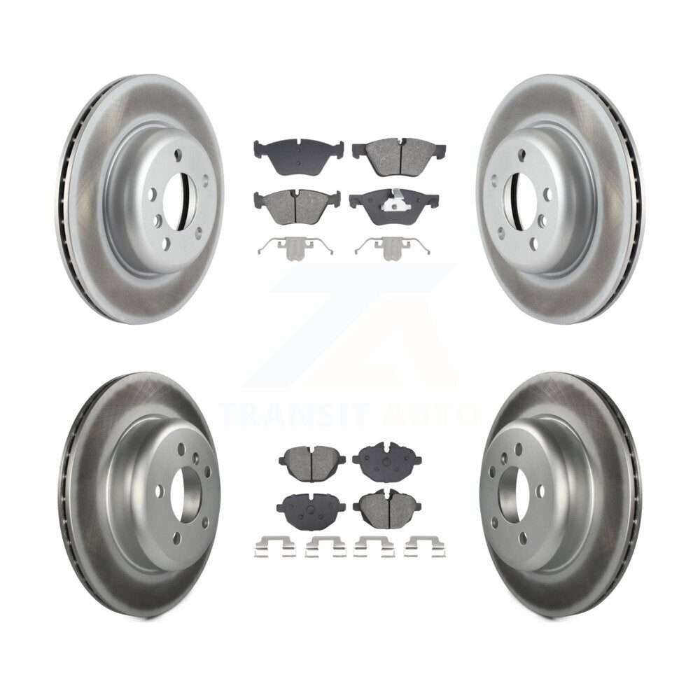 Front Rear Coated Disc Brake Rotors And Semi-Metallic Pads Kit For BMW 528i xDrive KGS-102524