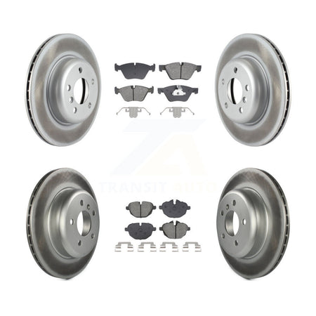 Front Rear Coated Disc Brake Rotors And Semi-Metallic Pads Kit For BMW 528i xDrive KGS-102524
