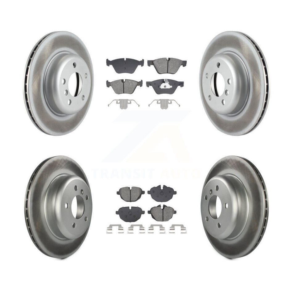 Front Rear Coated Disc Brake Rotors And Semi-Metallic Pads Kit For BMW 528i xDrive KGS-102524