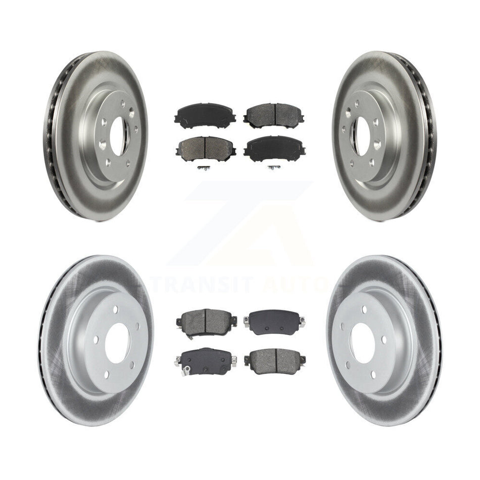Front Rear Coated Disc Brake Rotor & Semi-Metallic Pad Kit For Nissan Rogue Sport Qashqai KGS-102526