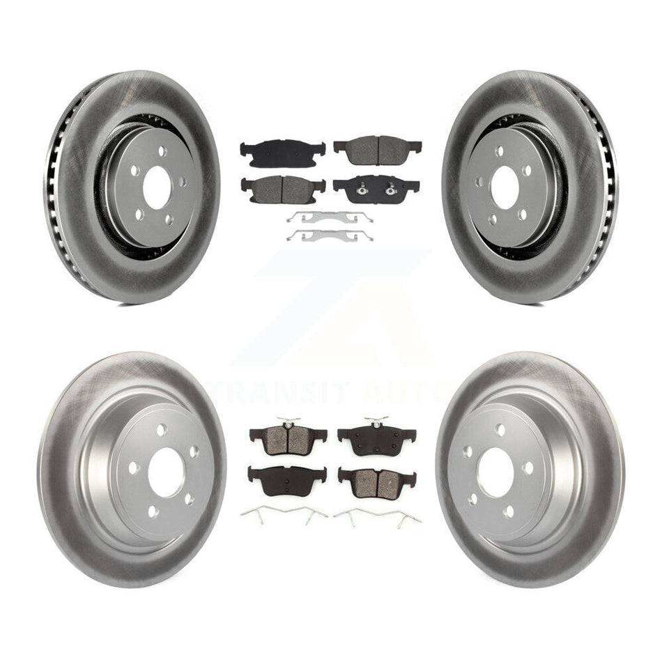 Front Rear Coat Brake Rotor Semi-Metallic Pad Kit For Ford Fusion Lincoln MKZ Continental KGS-102527