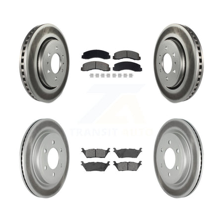 Front Rear Coat Disc Brake Rotors Semi-Metallic Pad Kit For Ford F-150 Expedition Lincoln KGS-102528