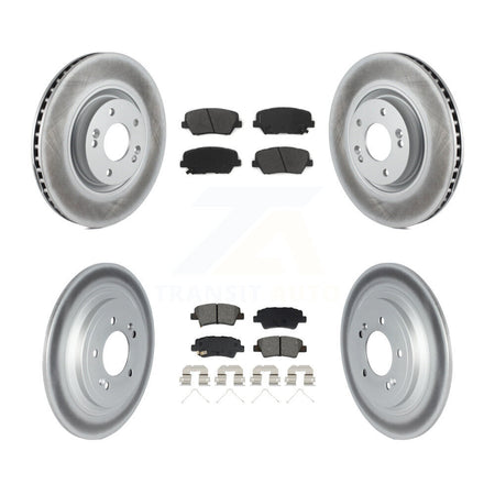 Front Rear Coated Disc Brake Rotors And Semi-Metallic Pads Kit For 2019-2020 Hyundai Nexo KGS-102534