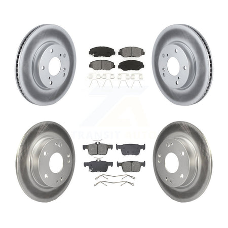 Front Rear Coated Disc Brake Rotors And Semi-Metallic Pads Kit For Honda Civic KGS-102535