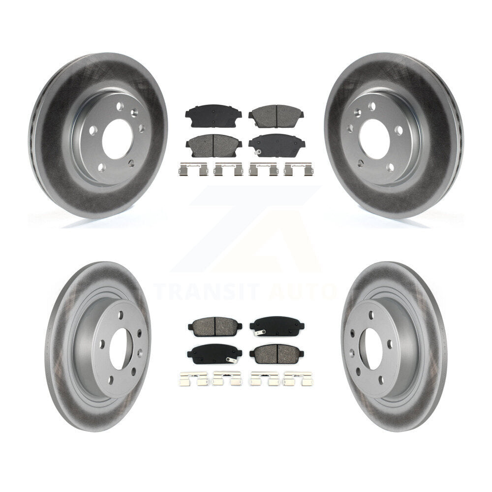 Front Rear Coated Brake Rotor Semi-Metallic Pad Kit For Chevrolet Cruze Buick Verano Volt KGS-102536