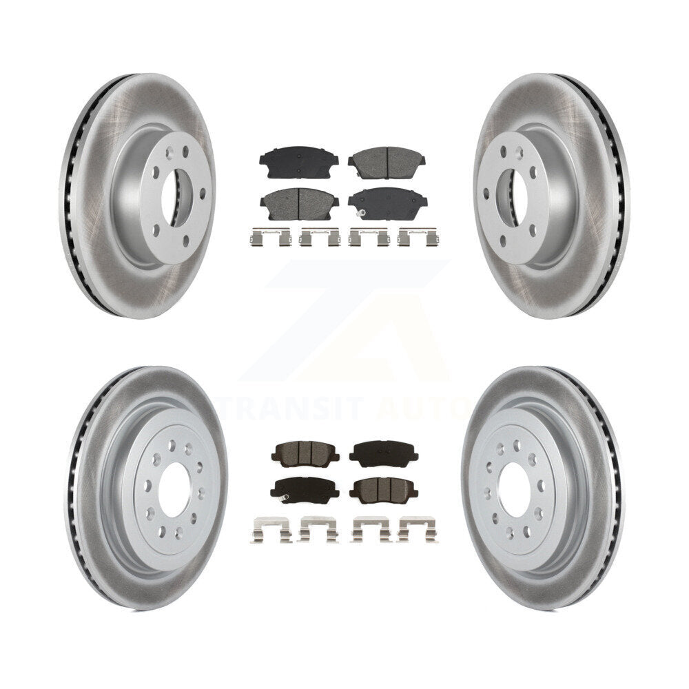 Front Rear Coated Disc Brake Rotors And Semi-Metallic Pads Kit For Cadillac ATS KGS-102538