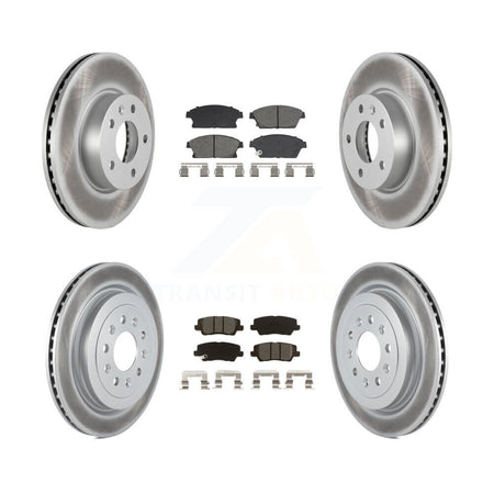 Front Rear Coated Disc Brake Rotors And Semi-Metallic Pads Kit For Cadillac ATS KGS-102538
