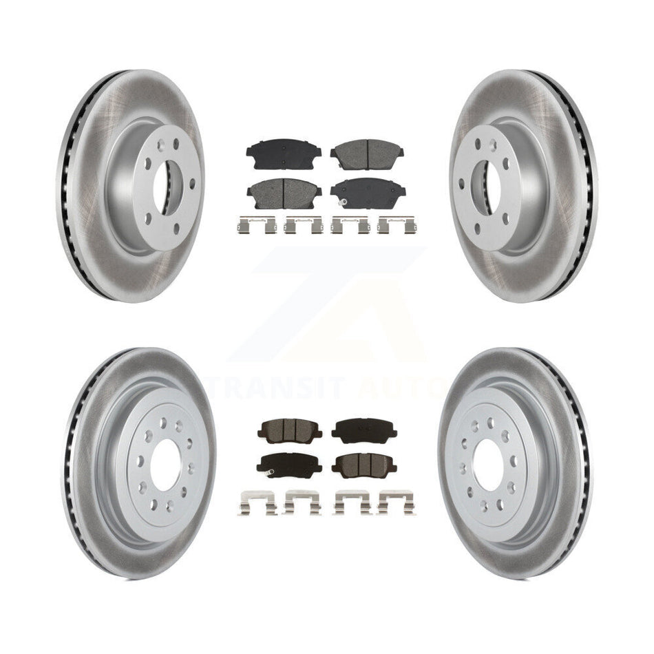 Front Rear Coated Disc Brake Rotors And Semi-Metallic Pads Kit For Cadillac ATS KGS-102538