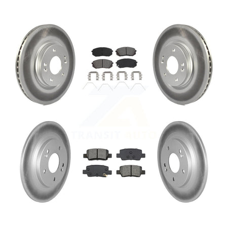 Front Rear Coated Disc Brake Rotors And Semi-Metallic Pads Kit For Kia Seltos KGS-102539