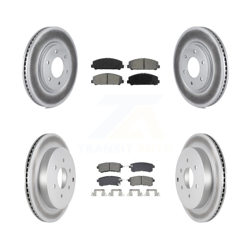 Front Rear Coated Brake Rotors Semi-Metallic Pad Kit For INFINITI QX80 Nissan Armada QX56 KGS-102542