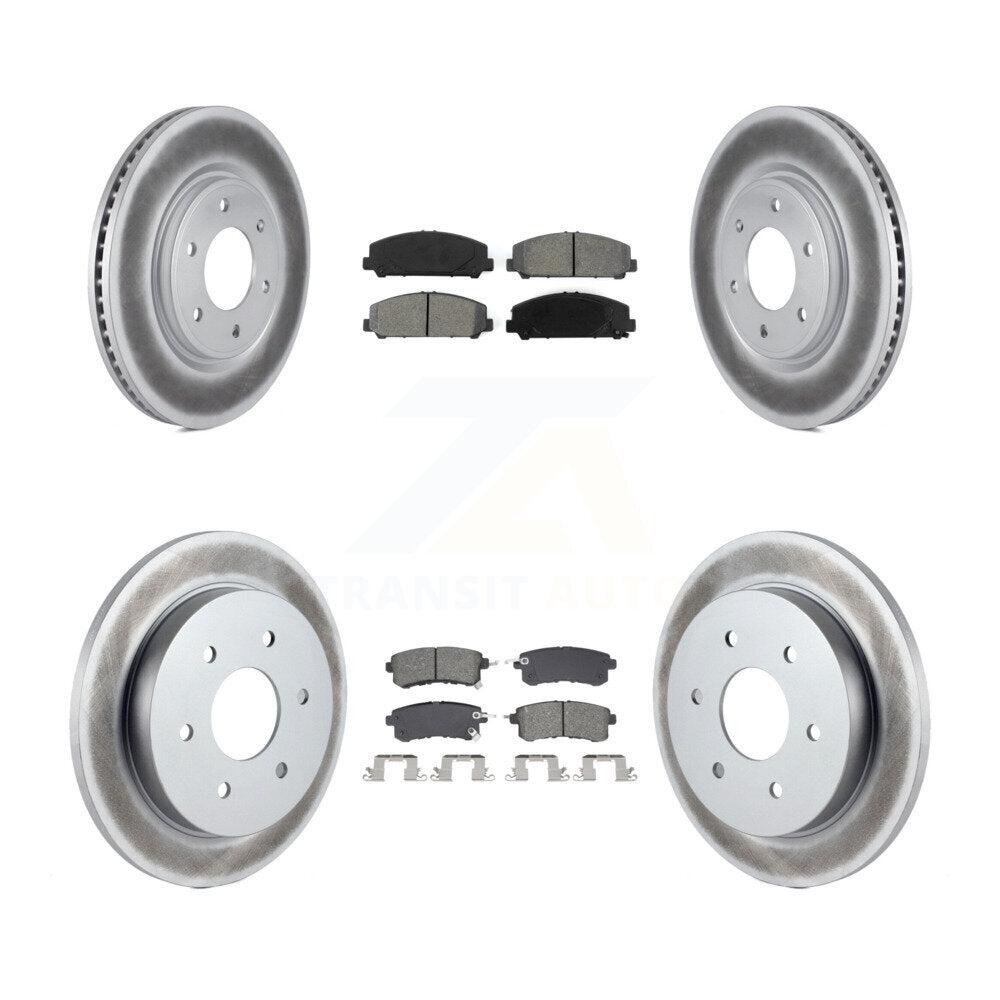 Front Rear Coat Disc Brake Rotor Semi-Metallic Pad Kit For Nissan Armada With Solid KGS-102543