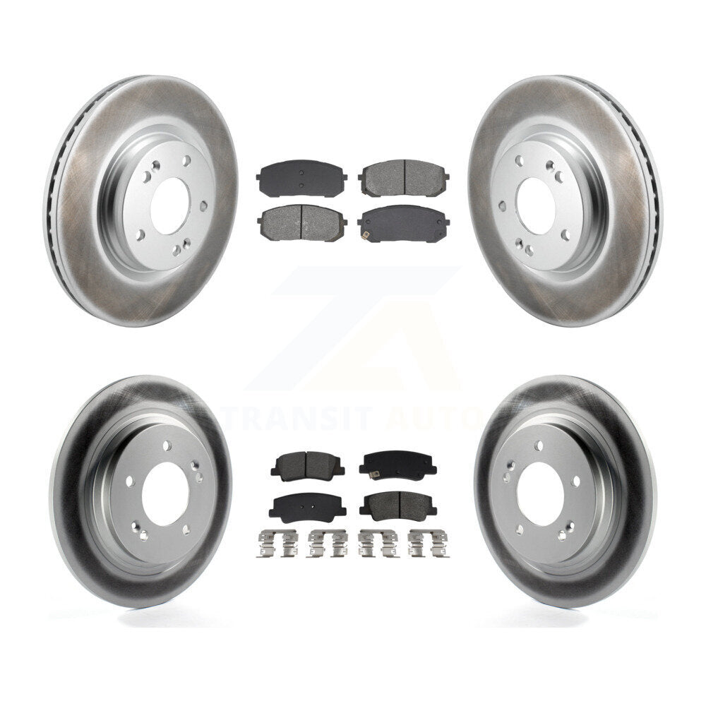 Front Rear Coat Disc Brake Rotors Semi-Metallic Pad Kit For Hyundai Sonata Kia Niro EV K5 KGS-102546