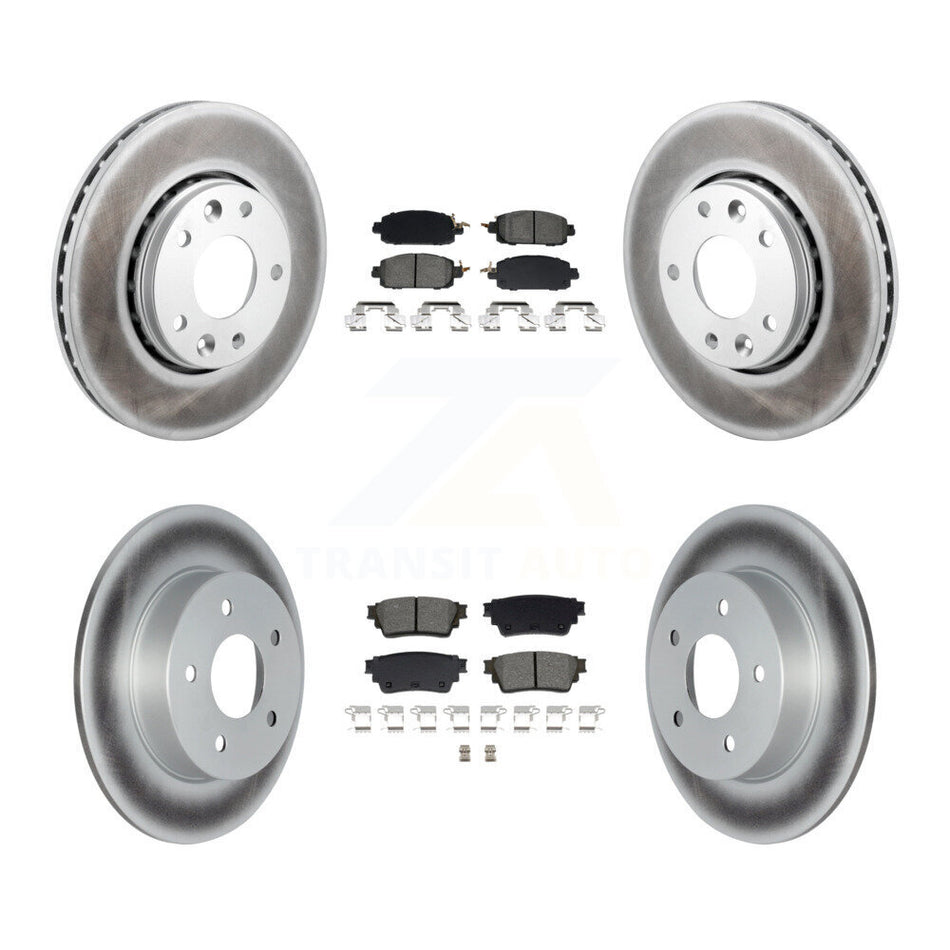 Front Rear Coated Disc Brake Rotors And Semi-Metallic Pads Kit For Nissan Kicks KGS-102548