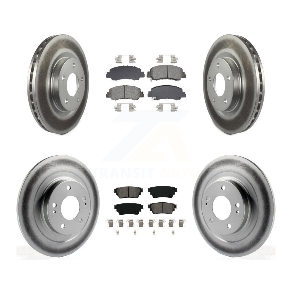 Front Rear Coated Disc Brake Rotor And Semi-Metallic Pad Kit For Mitsubishi Eclipse Cross KGS-102553