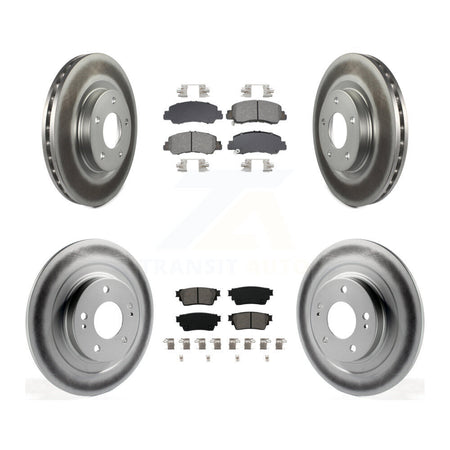 Front Rear Coated Disc Brake Rotor And Semi-Metallic Pad Kit For Mitsubishi Eclipse Cross KGS-102553