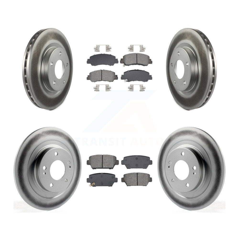 Front Rear Coated Disc Brake Rotor And Semi-Metallic Pad Kit For Mitsubishi Eclipse Cross KGS-102554